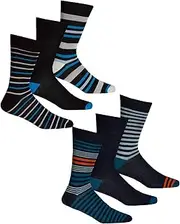 [undercover lingerie] Men's Undercover Bamboo Mid Calf Striped/Argyle/Heel Contrast Socks 6 or 12 Pairs