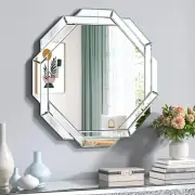 Bathroom Mirror-24”X24” Wall Mirrors Decorative, Beveled Edge Frameless Mirror f