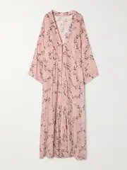 [Agua by Agua Bendita] Agua by Agua Bendita - Amanda Wisteria Floral-print Jacquard Coverup - Pink - XS/S XS/S Pink