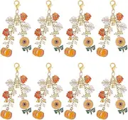 [SUNNYCLUE] 8Pcs Thanksgiving Bookmark Clip On Charms Bulk Planner Charm Fall Autumn Pumpkin Charm Sunflower Charms Travelers Notebook Charm Book Marks for Book Lovers Women Teacher Student Gifts