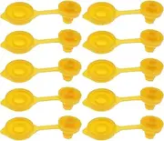 ECSiNG 10PCS Yellow PE Plastic Fuel Gas Can Vent Cap Replacement Compatible with Universal 3/5 Gal Non-vented Plastic Fuel Gas Cans 6cmx2cm