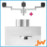 Atdec AWMS-3-13714 Triple Monitor Arm Bolt-Through - Silver