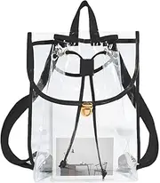 Transparent School Backpack,Sports Fan Backpack | Waterproof See Through Drawstring Backpacks With Reinforced And Wider Shoulder Straps For Concerts