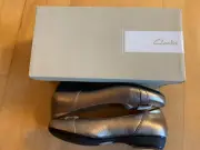 CLARKS Blanche West Gold Metallic Leather Comfort Casual Women’s Shoes Size 6.5