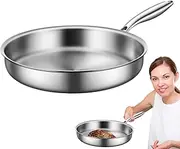 Stainless Steel Skillet - Anti-scalding Small Frying Pan with with Handle,Woks & Stir-Fry Pots, Multi-Functional Cooking Skillets for Home and Outdoor Camping
