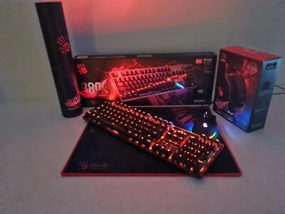 Gaming Keyboard and Mouse with Mouse Pad Bundle