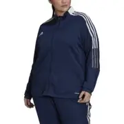 Adidas Tiro Track Jacket Women's Size 2X Blue Full Zip 3 Stripes Stand Collar