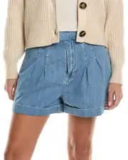 FRAME Denim Pleated Wide Cuff Short