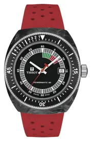 Tissot Sideral S Powermatic 80 Rubber Strap Watch, 41mm in Red at Nordstrom One Size