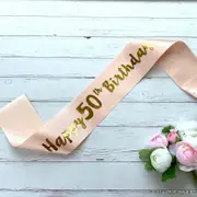 Champagne Pink 'Happy 50th Birthday' Sash