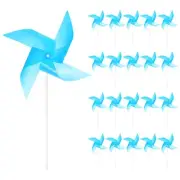 50pcs Windmills for the Yard Garden 17 Inch x 11 Inch 4 Leaves Light Blue