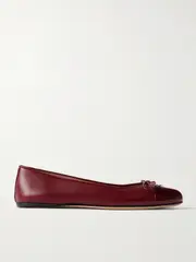 [Gucci] Gucci - New Marmont Gg Leather Ballet Flats - Red - IT42 IT 42 Red