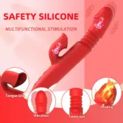 Thrusting Rabbit Vibrator Dildo G-Spot Clitoris Stimulator USB Sex Toy for Women