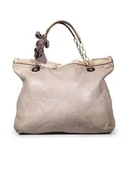 Beige Leather Amalia Tote Bag