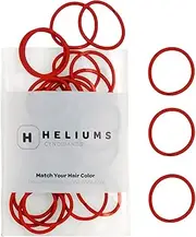 Heliums Small Hair Ties - Red - No Damage Mini 1 Inch Reusable 2mm Elastics for Thin Hair and Kids, Neutral Ponytail Holders - 48 Count