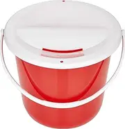 Plastic Street Charity Donation Can Coin Collection Bucket with 2 Security Stickers(Red, 4 Pack)