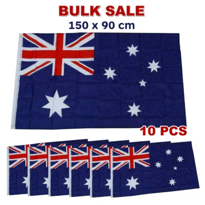 10PCx Large Australian Flag 150cm x 90cm Aussie Australia ANZAC Day Heavy Duty