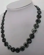 Zebra Jasper & Hematite 18 Inch Handmade Beaded Necklace K