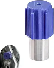 Flygun 1 PC Low Pressure AC Valve, Wear Resistant Alloy Anti-Rust Air Conditioning Pipe Valve Core, Durable Auto Replacement Parts, Compatible with Volkswagen Lavida Bora Jetta (Blue)
