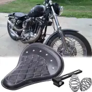 Black Motorcycle Solo Bobber Seat Saddle w/Spring For Harley Sportster 1000 XLH