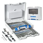 toolant 127pcs SAE/Metric Tap and Die Set Ratcheting SAE Metric TAP and Die S...