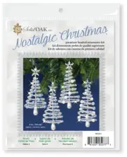 Solid Oak Nostalgic Christmas Beaded Crystal Ornament Kit-Frosty Crhistmas Trees