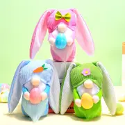 Long Ear Easter Gnome Holding Egg Shelf Sitter