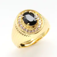 在飛比找momo購物網優惠-【寶石方塊】黃袍加身天然2克拉黑藍寶戒指-活圍設計
