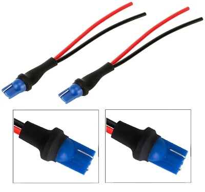 Wire Pigtail Male 194 168 Two Harness License Plate Tag Light Bulb Cable Plug C