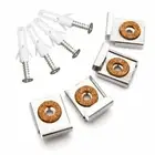 4Pcs Bathroom Mirror Wall Hanging Fixing Kit Frameless Clips Mounting Hanger Cla