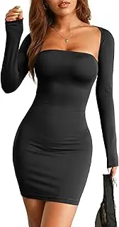 [Amoretu] Two Piece Sets for Women Going Out Sexy Strapless Bodycon Dress with Bolero Shrug Cropped Open Front Cardigan