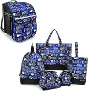COLORFUL CANDY STYLE NU201200 School Entrance School Entrance 6-Piece Set, Lesson Bag, Shoe Case, Drawstring Bag, Gymnastics Clothes Bag, Lunch Bag, Cup Bag, Small Items, School Bag Cover, Train Face