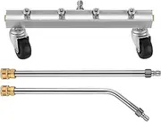 13" Pressure Washer Undercarriage Cleaner - 4000 PSI Car Wash Water Broom with 2 Pieces Extension Wand, Surface Cleaner for Power Pressure Washer Attachment