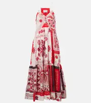 [Marant Etoile] Marant Etoile Sabbage printed cotton midi dress AU 14 red