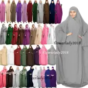 One Piece Prayer Dress Women Muslim Abaya Islamic Caftan Robe Arab Gown Kaftan