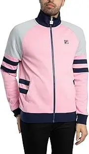 [FILA] Men's Veste De Survêtement Founder 2 Cut & Sew, Prism Pink/Navy/High Rise