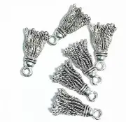 20 double sided antique silver alloy tassel pendant , bulk tassel pendant