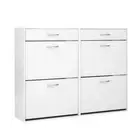 NNEDSZ 36 Pairs Shoe Cabinet Rack Organisers Storage Shelf Drawer Cupboard White