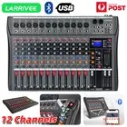 LARRIVEE 12 Channel Audio Mixer Bluetooth Sound Mixing Console Live Stereo USB