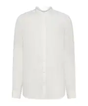 Mandarin collar linen shirt 39,40,41 White