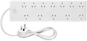 Arlec 12 Outlet Power Board with Surge Protection 240 Volt ac 10 amp Max 0.9 Meter Mains Cord Australian Standards
