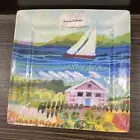 Tommy Bahama Melamine Square Sailboat Lake Beach Plate