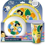 Moon and Me BPA Free 3pcs Dinner Set Plate, Bowl & Cup
