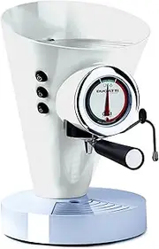 [BUGATTI] Diva Evolution, Espresso Coffee and Cappuccino Machine, for Ground Coffee and Pods, Non-Stop Steam Function, 15 bar, 950 W, Capacity 0.8 Liter, Elegant Design, White color