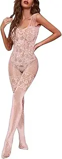 [Generic] Bunny Lingerie for Women Fishnet Bodystocking Nylon Sexy Lingerie For Women Full Body Stocking Open Crotch Bodysuit Full Body Fishnet Stockings A Lingerie for Women Sexy Hot