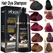 500ML Mokeru Natural Permanent Instant Hair Dye Color Shampoo Argan Essence Oil