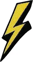 Lightning Bolt Iron On Patch - Embroidered Lightning Bolt Applique Appliques Iron On Sew On Patches for Holes, Clothing, Jeans, Hat, Backpacks, Clothes, Hats, Jackets (3")