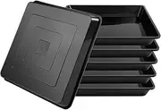 TAQIXI 6 Pack Square Plant Saucer 6 8 10 12 14 16 Inch, Durable Thick Plant Pot Dish for Flower Pot, Plastic Plant Tray to Catch Water for Indoor Outdoor (12 Inch, Black)