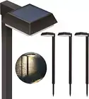 Solar Pathway Lights 300 Lumens, 2-In-1 Warm White & Daylight, Dark Brown (4 Pac