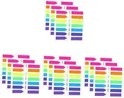 KALLORY 4pcs 6 Sticky Reading Strips Fluorescent Tabs Adhesive Reading Markers for School Study Work